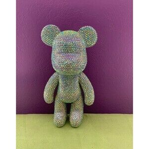GLOOMY BEAR Large 9.5" Handmade Figure Made with Swarovski Crystal Rhinestones